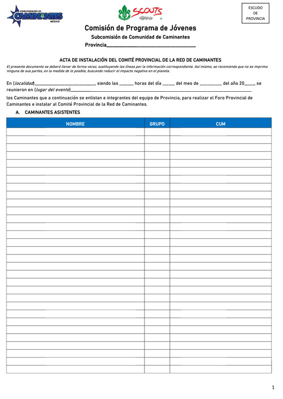 Acta Provincial Foro de Caminantes