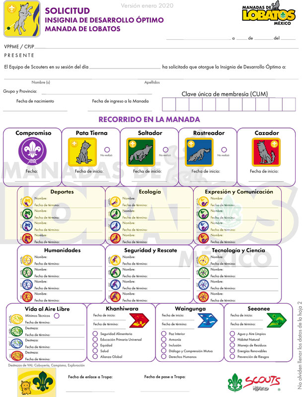 Solicitud IDO - Manada de Lobatos